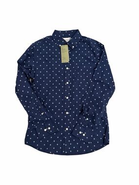 Goodfellow & Co Navy Button-Down Shirt with White Dot Print